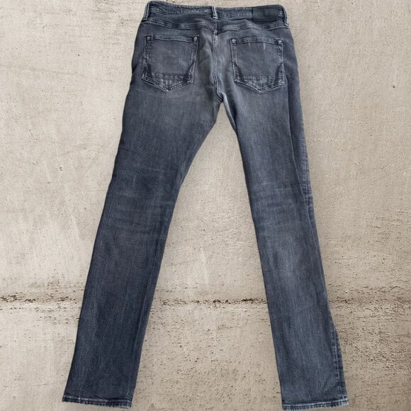 ALL SAINTS REX Jeans Men's W32 Black Distressed‎ Denim Slim Fit Tapered Ripped - Picture 8 of 13